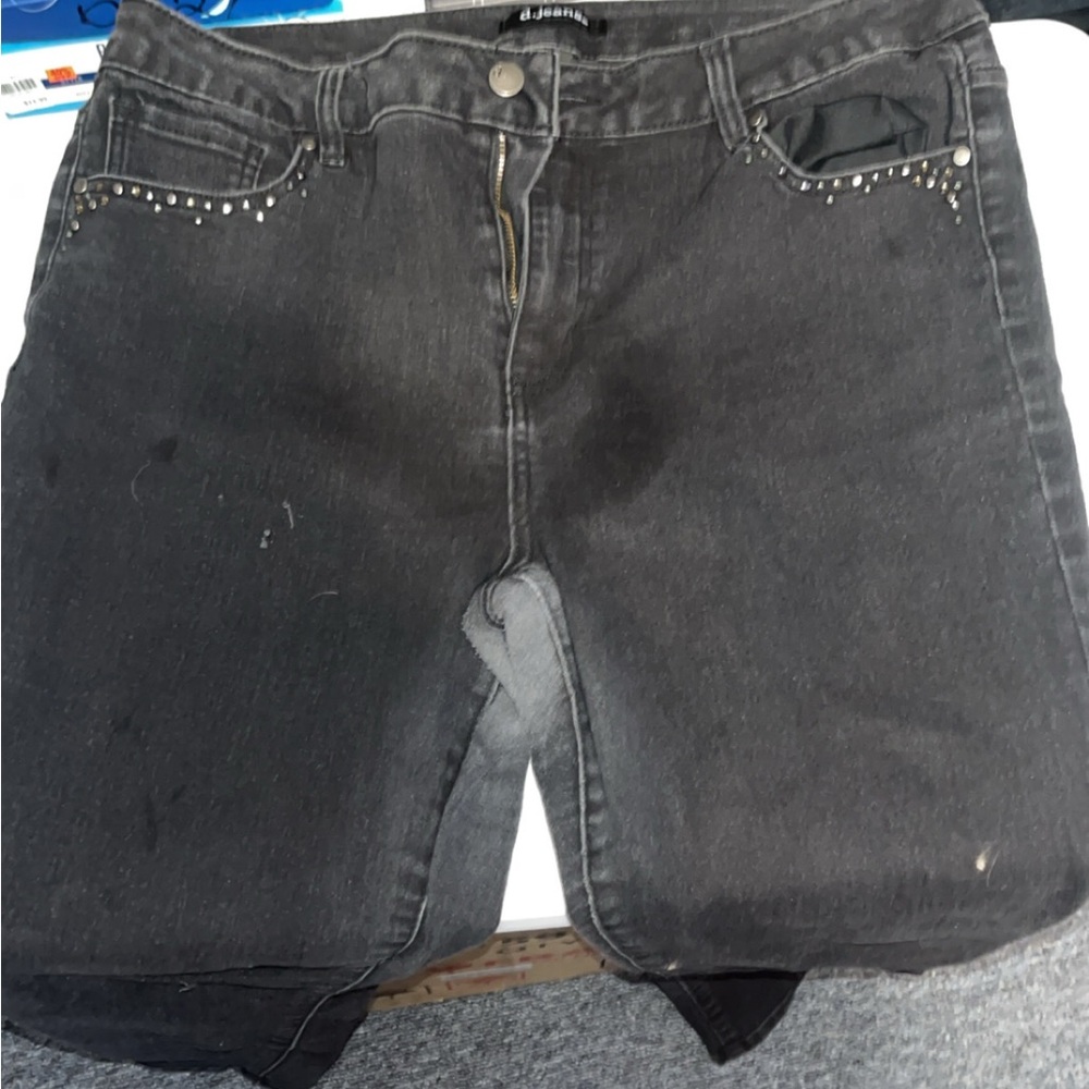 Black Denim pants with Studded Pockets